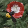 Abeille et fleur d’hibiscus sur tuteur en métal recyclé Chouette & Co