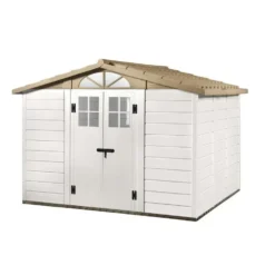 Abri de jardin en résine beige Foresta Evo - 261 x 309 x 225 cm
