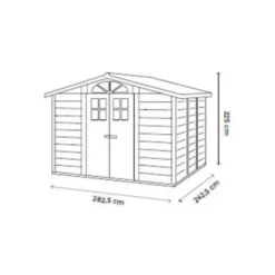 Abri de jardin en résine beige Foresta Evo - 261 x 309 x 225 cm