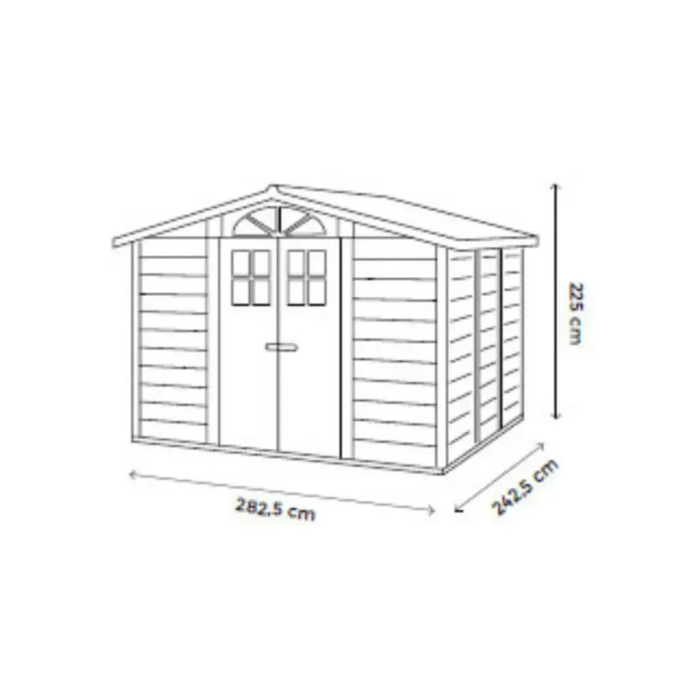 Abri de jardin en résine beige Foresta Evo - 261 x 309 x 225 cm
