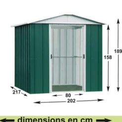 Abri de jardin métal sans plancher coloris vert sapin Yardmaster Trigano - 4,4 m²