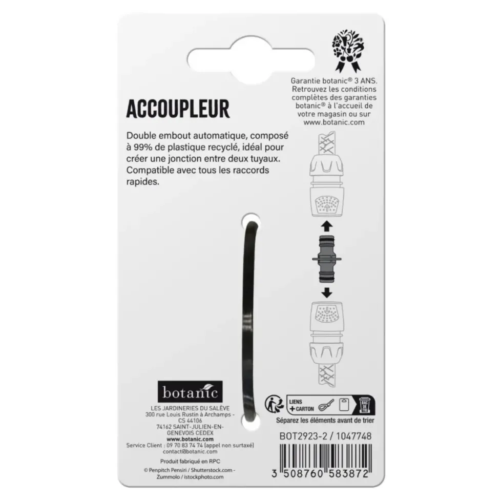 Accoupleur botanic® noir avec embouts automatiques