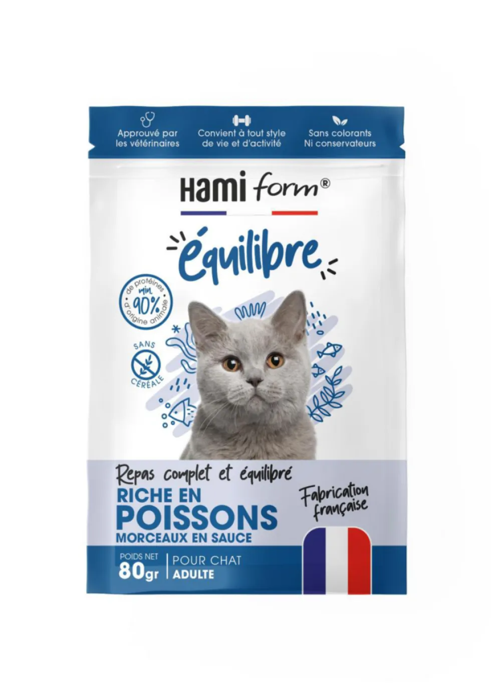 Alimentation complète pour chat poisson HamiForm Équilibre - pochon de 80 g