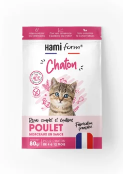 Alimentation complète pour chaton de 4 à 12 mois poulet HamiForm - pochon de 80 g