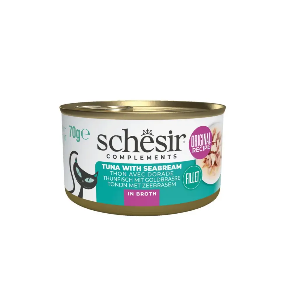 Alimentation humide bouillon pour chat thon dorade Schesir - 70 g