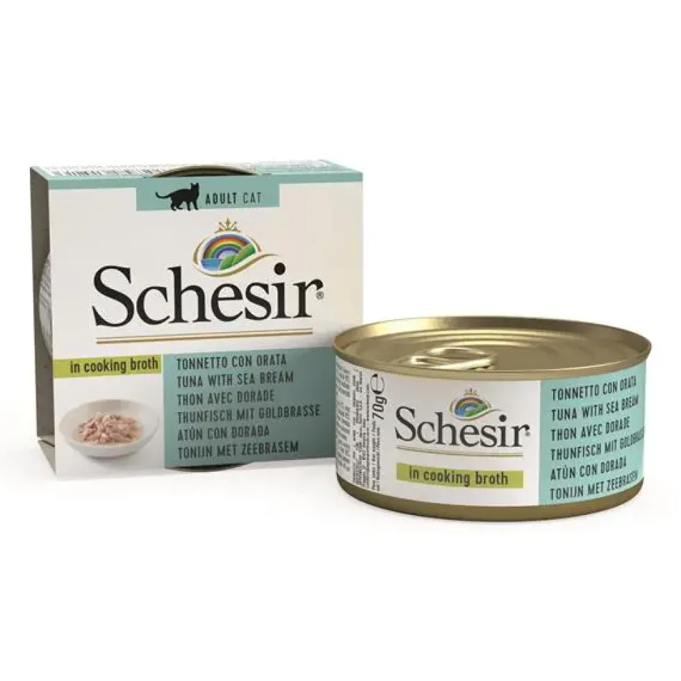 Alimentation humide bouillon pour chat thon dorade Schesir - 70 g