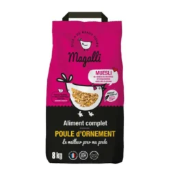 Aliment complet beau plumage pour volaille en sac jaune de 8 kg