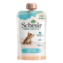 Aliment humide pour chaton thon en crème Schesir Kitten Care - 150 g