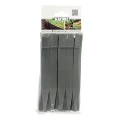 Ancres bordure de jardin x10 PP recyclé Gris 1,9x1,8x19,5 cm
