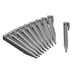 Ancres bordure de jardin x10 PP recyclé Gris 1,9x1,8x19,5 cm