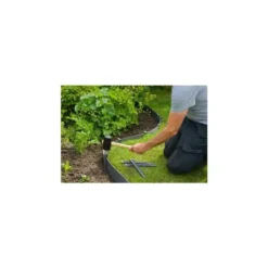 Ancres bordure de jardin x10 PP recyclé Gris 1,9x1,8x19,5 cm