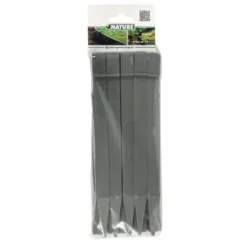 Ancres bordure de jardin x10 PP recyclé Gris 1,9x1,8x26,7 cm
