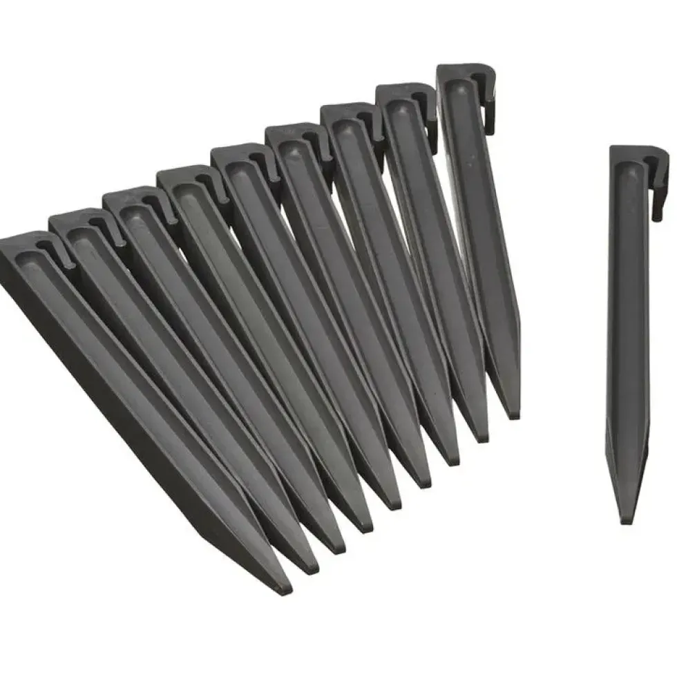 Ancres bordure de jardin x10 PP recyclé Gris 1,9x1,8x26,7 cm