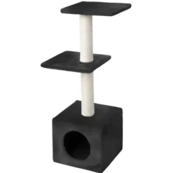 Arbre à chat avec panier et griffoir coloris noir Palazzo - 90 cm