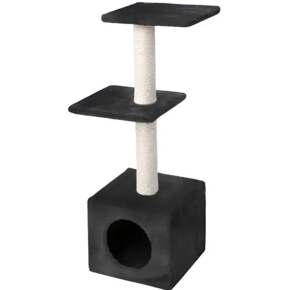 Arbre à chat avec panier et griffoir coloris noir Palazzo - 90 cm