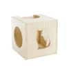 Arbre à chat coloris beige en bois mural cube - 33 x 30 x 33 cm