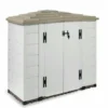 Armoire de jardin coloris blanc en résine capacité 1 800 L - 88 x 212 x 133 cm