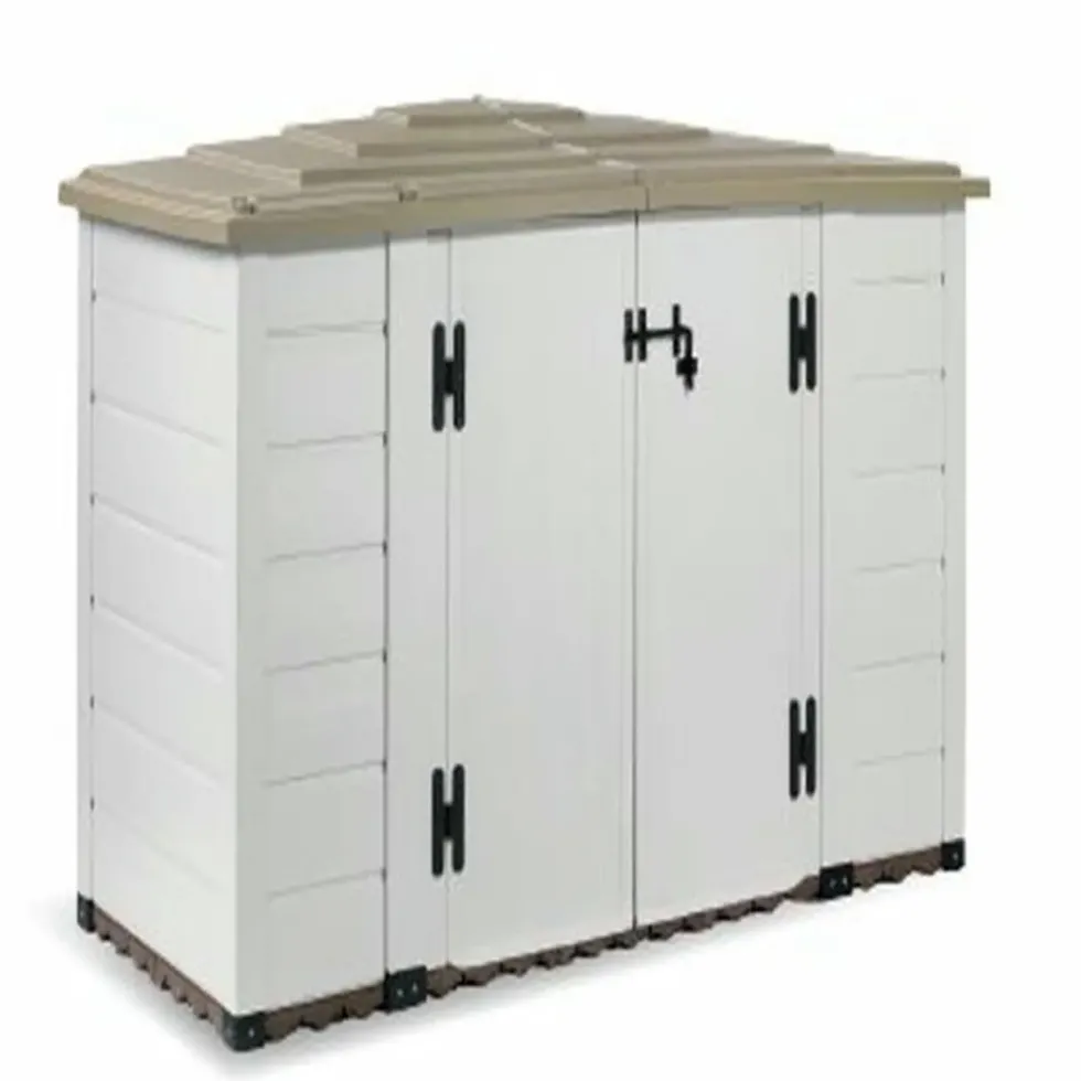 Armoire de jardin coloris blanc en résine capacité 1 800 L - 88 x 212 x 133 cm