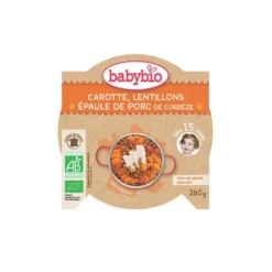 Assiette carotte lentillons et porc Babybio 260 g