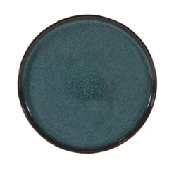 Assiette à dessert coloris bleu en grès réactif Volga - Ø 20 cm