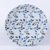 Assiette à dessert en grès à motif végétal bleu et vert Althéa - Ø 21 cm