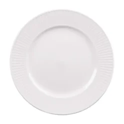Assiette à dessert en porcelaine blanche et contours striés Lina - Ø 20 cm