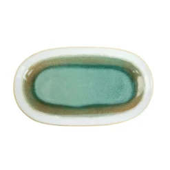 Assiette ovale en grès de couleur Abbi - 26 x 14,5 cm