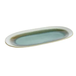 Assiette ovale en grès de couleur Abbi - 26 x 14,5 cm