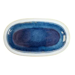 Assiette ovale en grès de couleur Abbi - 26 x 14,5 cm