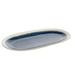 Assiette ovale en grès de couleur Abbi - 26 x 14,5 cm