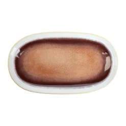 Assiette ovale en grès de couleur Abbi - 26 x 14,5 cm