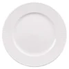 Assiette plate en porcelaine blanche et contour strié Lina - Ø 27 cm
