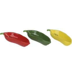 Assiette tapas en dolomite colorée forme poivron - 15,2 x 5 x 3 cm