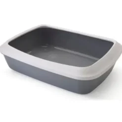 Bac à litière Iriz avec rebords coloris gris - 42x31x12,5 cm