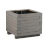 Bac Madrier carré mélèze cérusé gris 40x40x35,5 cm