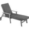 Bain de soleil Jasmin coloris gris en aluminium et bois - 189,5 x 83 x 54.5 cm