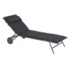 Bain de soleil Miami II Lafuma coloris gris structure en acier et matelassé BeComfort® - 77 x 184 x 76 cm