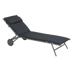 Bain de soleil Miami II Lafuma coloris gris structure en acier et matelassé BeComfort® - 77 x 184 x 76 cm