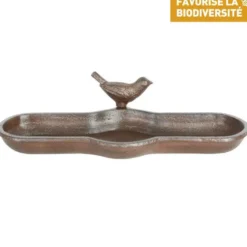 Bain d’oiseau en fonte 29,5x13x7,1 cm