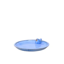 Bain d’oiseaux coloris bleu en faïence - Ø 33,5 x 6,5 cm