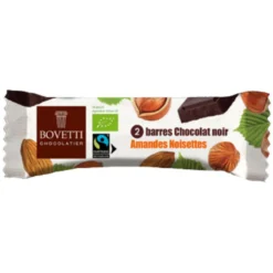 Barre de chocolat noir amandes et noisettes bio x 2