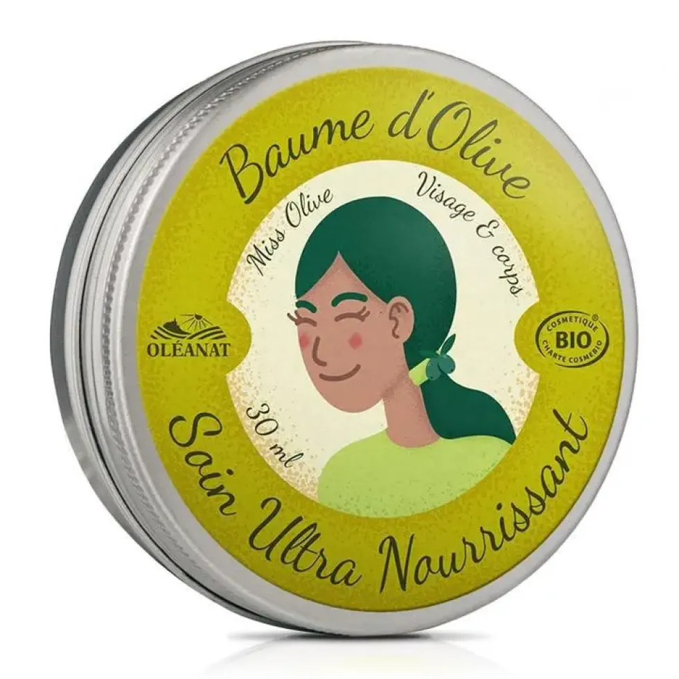 Baume d'huile d'olive bio. Le pot de 30 ml
