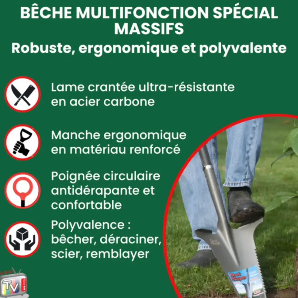 Bêche multifonction pour travaux d’extérieur