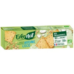 Biscuits bio avoine coco Evernat - 100 g