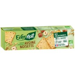 Biscuits bio avoine noisette Evernat - 100 g