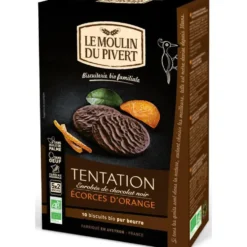 Biscuits Tentation chocolat noir et écorces d'orange 130g