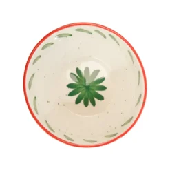 Bol en céramique blanc, vert et rouge Venda - H 6 x Ø 14 cm