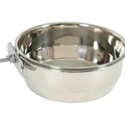 Bol à fixer en inox pour les oiseaux coloris argent Zolux – 840 ml