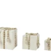 Boîte cadeau en fausse fourrure blanche grand modèle - 21 x 21 x 21 cm