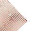 Boîte carrée en papier métallisé rose à motifs rayures - 19 x 8,5 cm